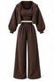 3-Piece Modal Fabric Hooded Cardigan Blouse Trousers Set - 2