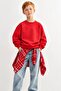 Boy's Oversize Sweatshirt Basic Red – Crew Neck, 3-Ply Fleece
