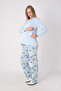 Maternity Pajama Set – Maternity Set, Patterned Bottom and Top Combination with Hidden Nursing Panel
