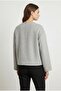 Women's Crew Neck Single Button Short Cashmere Poncho Jacket - 5