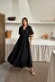 Black Muslin Long Dress - 3