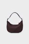 Genuine Suede Baguette Shoulder Bag with Detailed Buckle - Burgundy - 3