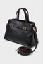 Double Color Belt Detail Hand and Shoulder Bag - Black - 4