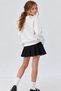 Girl's Oversize Sweatshirt Basic White – Crew Neck, 3-Ply Fleece - 2