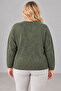 Women's Water Drop Stone Embroidered Crew Neck Comfortable Fit Knitwear Sweater C27051-Khaki - 8