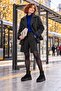 Elena Black Suede Stretch Women's Daily Ankle Winter Boots with Fur Inside and Thick Soles - 5