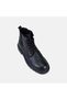 Men's Black Leather Boots with Rubber Detail and Zipper - 7