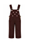 Girl's Heart Embroidered Velvet Salopet Jumpsuit - 2