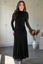 Draped Midi Tulle Dress with Shoulder Detail - 3