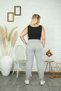 Women's Large Size Gray Basic Sweatpants - 4