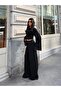 Women's Black Spanish Sleeve Blouse Pants Bottom Top Set - 4