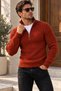 Men's Half-Zip High-Neck Slim Fit Knit Sweater Kpln