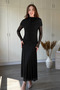 Draped Midi Tulle Dress with Shoulder Detail - 8