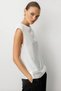 Kolsuz Basic Saten Beyaz Bluz - 2