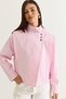 Women's Pink Stand Collar Metal Button Detailed Lined Short Trench Coat 2815 60286458 - 5