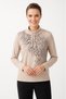 Women's Plus Size Lycra Half Turtleneck Printed Long Sleeve Cotton Soft Mom Sweatshirt - 4