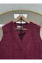 Berya Belted Fur Vest-Bn4547 Claret Red - 3