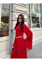 Women's Red Spanish Sleeve Blouse Pants Bottom Top Set - 4