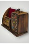 Hand Carved Wooden Pen Holder and Note Holder Organizer with Colorful Bead Detail Desktop Organizer - 3