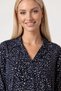 Women's Navy Blue Buttoned Pajama Set 30182 - 4
