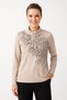 Women's Plus Size Lycra Half Turtleneck Printed Long Sleeve Cotton Soft Mom Sweatshirt
