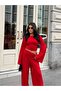Women's Red Spanish Sleeve Blouse Pants Bottom Top Set - 5