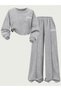 Children's Crew Neck Sweatshirt with Angel Print and Wide-Leg Sweatpants Two-Piece Set - 6
