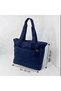 Navy Blue Fluffy Fabric Zippered Hand and Shoulder Bag - 3