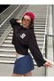Women's Black Oversize Long Sleeve T-Shirt 32093