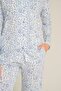 Women's Flowers Blue Shirt Pajama Set Pc9271-S-V1 - 2