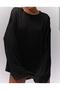 Black Basic Women's Crew Neck Long Sleeve Blouse