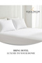 210TC Solid Double Flat Sheet 3-Piece Set, Ivory – 1 Flat Sheet 206 x 250 cm + 2 Pillowcases 50 x 75 cm | Double Bed Sheet Set