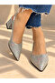 Maria Silver Silvery 5 cm Heel Sandals - 5