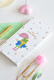 2027 Year Linen Weekly Planner Checkered Pocket Agenda 9X18 cm Frog