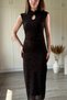 Patterned Collar Detailed Jacquard Glitter Midi Dress - 4