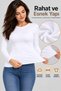 Women's Long Sleeve Badi Undershirt T-Shirt (Tutku Authorized Seller) 94% Cotton 6% Elastane 6 Pieces – White - 4