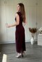 Patterned Collar Detailed Jacquard Glitter Midi Dress - 5