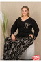 Ethnic Pattern Long Sleeve Plus Size Pajama Set - 3
