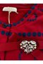 Girl's Long Sleeve Red Dress with Buttons and Bow Brooch (Narrow Fit, It Is Recommended to Order 1 Size Larger) - 6