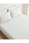 210TC Solid Double Flat Sheet 3-Piece Set, Ivory – 1 Flat Sheet 206 x 250 cm + 2 Pillowcases 50 x 75 cm | Double Bed Sheet Set - 6