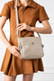 Women's Beige Soft Leather Daily Crossbody Bag – 3-Compartment Zippered Lined Convenient Women's Bag - 2