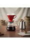 V60 Professional Ceramic Filter Coffee Brewing Set Steel Kettle 600 ml (Red)