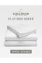 210TC Solid Double Flat Sheet 3-Piece Set, Ivory – 1 Flat Sheet 206 x 250 cm + 2 Pillowcases 50 x 75 cm | Double Bed Sheet Set - 3