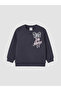 Alita City Navy Blue Printed Standard & Regular Girls' Sweatshirt with a Difference