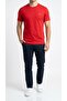 Men's Red T-Shirt Crew Neck Short Sleeve Minimal Ck Logo Casual Basic T-Shirt - 4