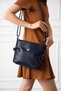 Women's Navy Blue Soft Leather Daily Crossbody Bag - 3-Compartment Zippered Lined Convenient Women's Bag - 2