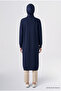 Flower Embroidered Knitwear Tunic Navy Blue - 2