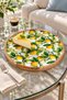 Mango Wood Serving Plate with Enameled Lemon Pattern 20 cm – Breakfast and Presentation Plate - 4