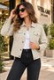Women's Jean Denim Standard Fit Pocketed Buttoned Denim Jacket