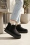 Black Short Cold-Resistant Suede Women's Boots & Booties with Fur Inside